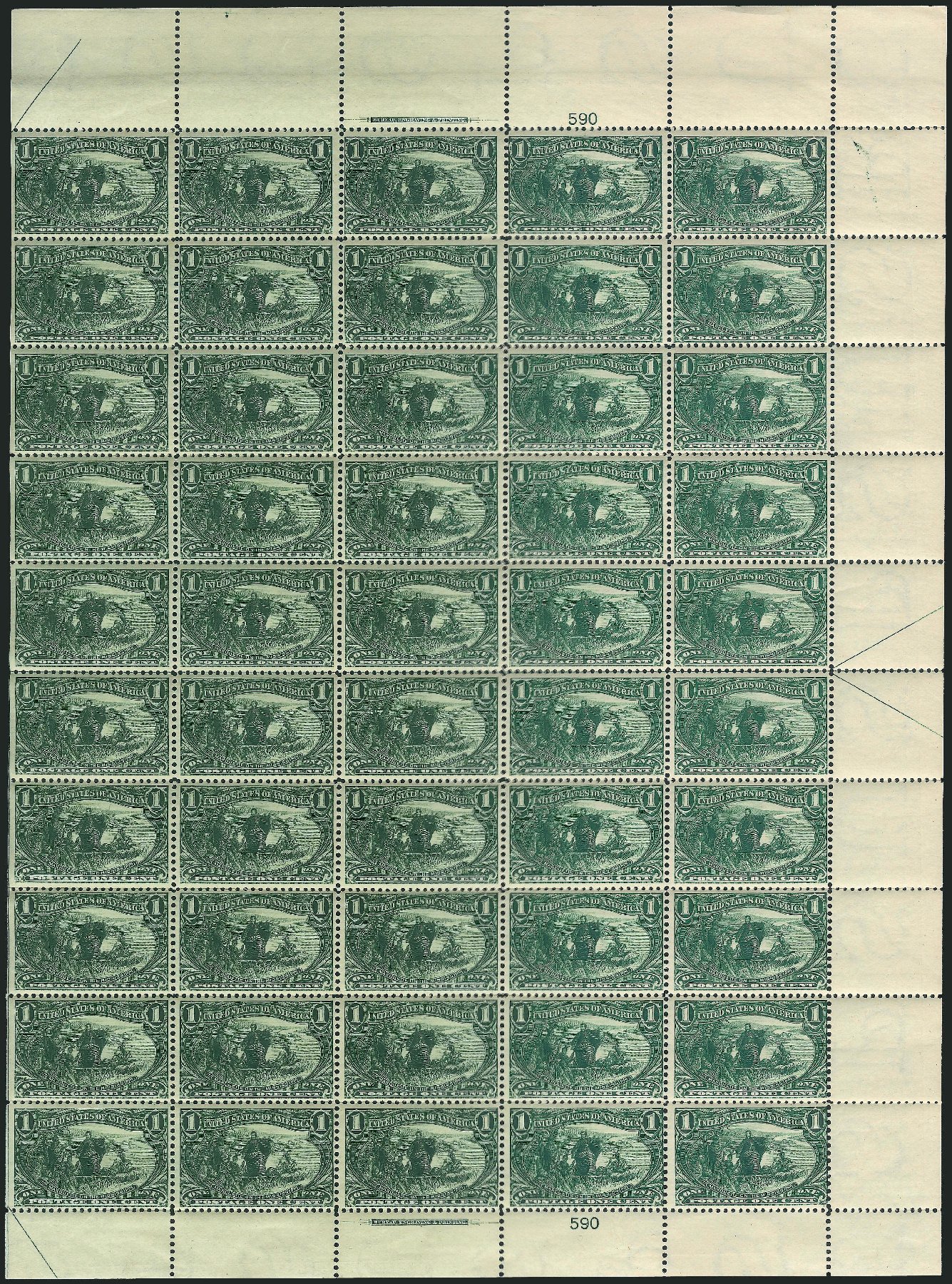 US Stamps Values Scott Cat. 285: 1898 1c Trans Mississippi Exposition. Robert Siegel Auction Galleries, Mar 2011, Sale 1007, Lot 2533