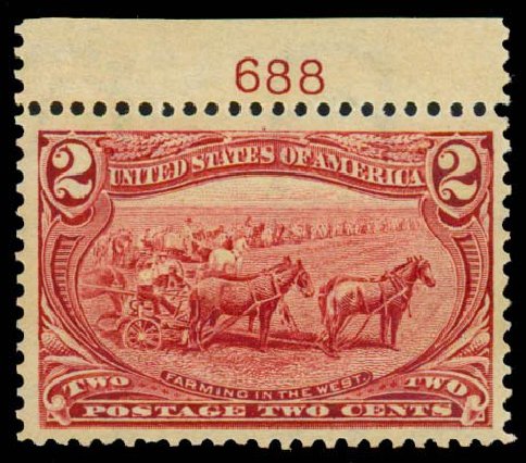 Price of US Stamp Scott 286: 2c 1898 Trans Mississippi Exposition. Daniel Kelleher Auctions, Sep 2013, Sale 639, Lot 3377