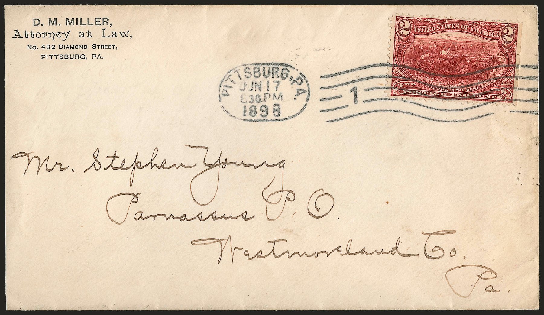 US Stamps Price Scott Catalogue #286: 1898 2c Trans Mississippi Exposition. Robert Siegel Auction Galleries, Jun 2010, Sale 989, Lot 169