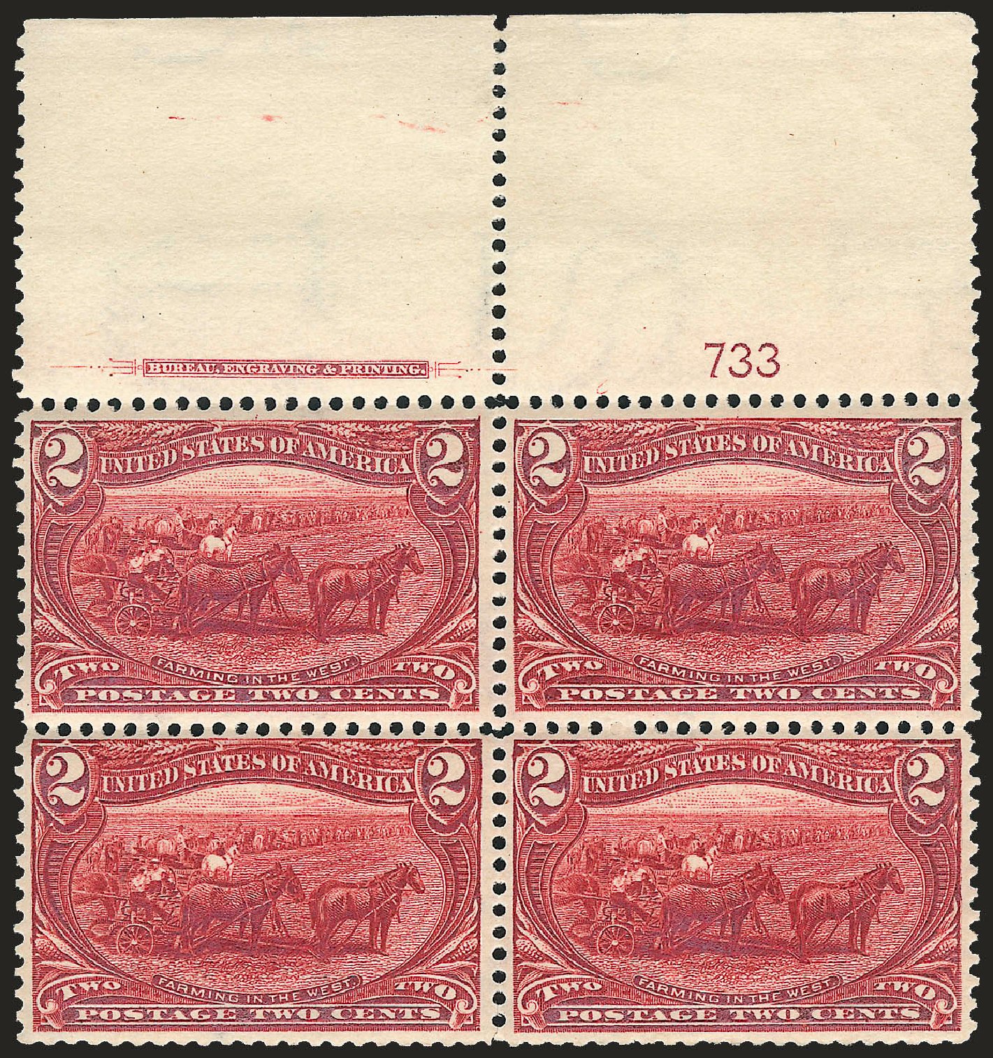 Value of US Stamp Scott Catalogue 286 - 2c 1898 Trans Mississippi Exposition. Robert Siegel Auction Galleries, Sep 2008, Sale 962, Lot 2574