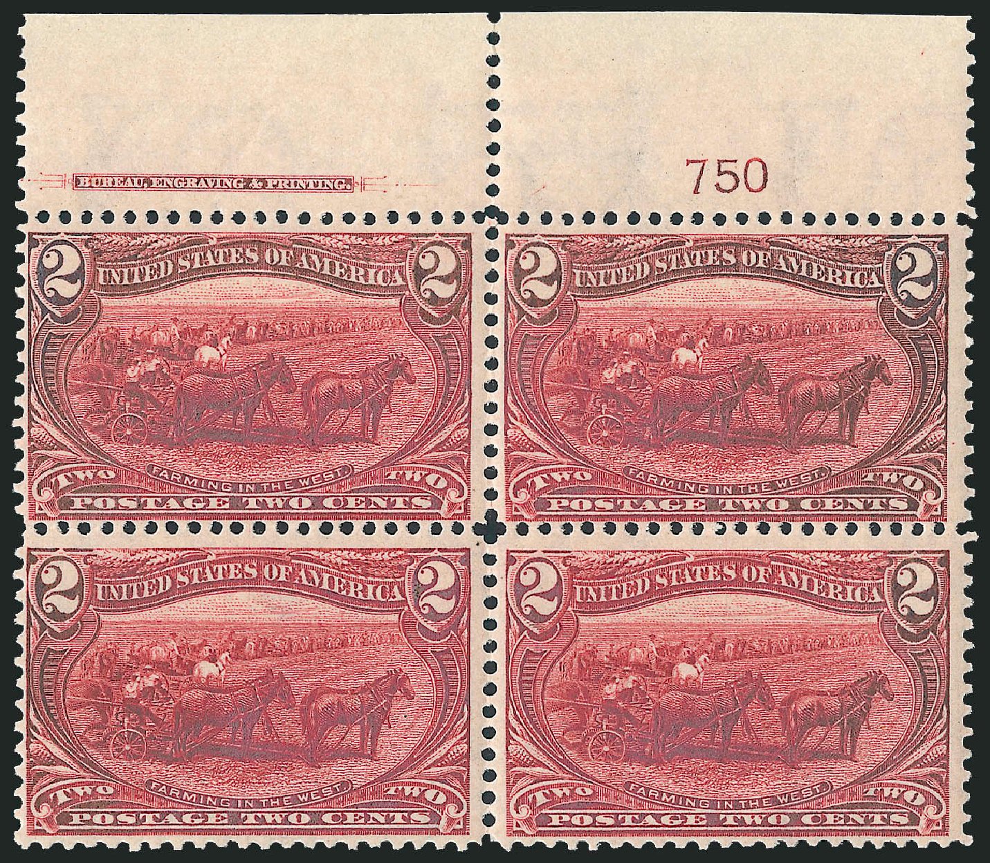US Stamps Price Scott Cat. 286 - 1898 2c Trans Mississippi Exposition. Robert Siegel Auction Galleries, Apr 2009, Sale 971, Lot 1195