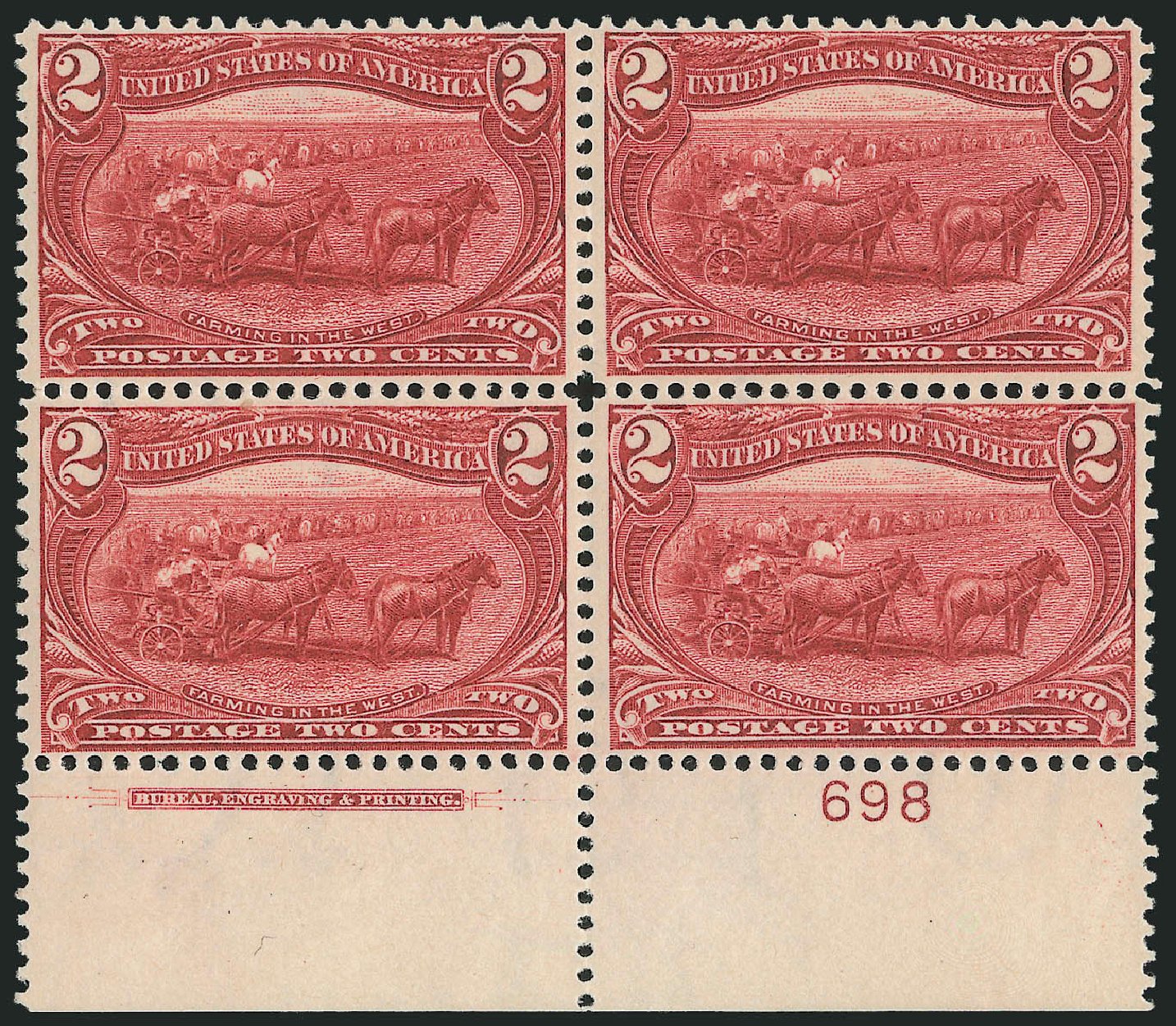 Costs of US Stamps Scott 286 - 2c 1898 Trans Mississippi Exposition. Robert Siegel Auction Galleries, Jun 2009, Sale 975, Lot 1615