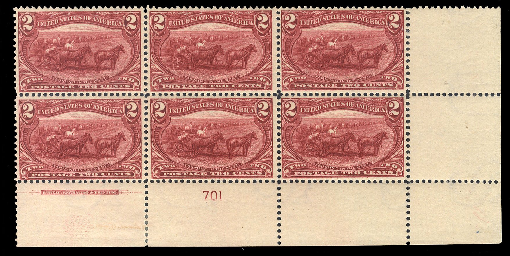 Cost of US Stamp Scott Catalogue 286: 1898 2c Trans Mississippi Exposition. Cherrystone Auctions, Jan 2010, Sale 201001, Lot 133