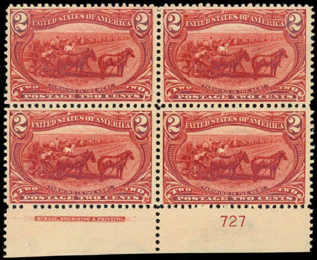 US Stamp Prices Scott Cat. 286: 2c 1898 Trans Mississippi Exposition. Daniel Kelleher Auctions, Mar 2013, Sale 635, Lot 406