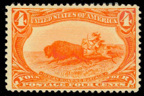 Costs of US Stamp Scott Cat. 287: 1898 4c Trans Mississippi Exposition. Daniel Kelleher Auctions, Mar 2013, Sale 635, Lot 407