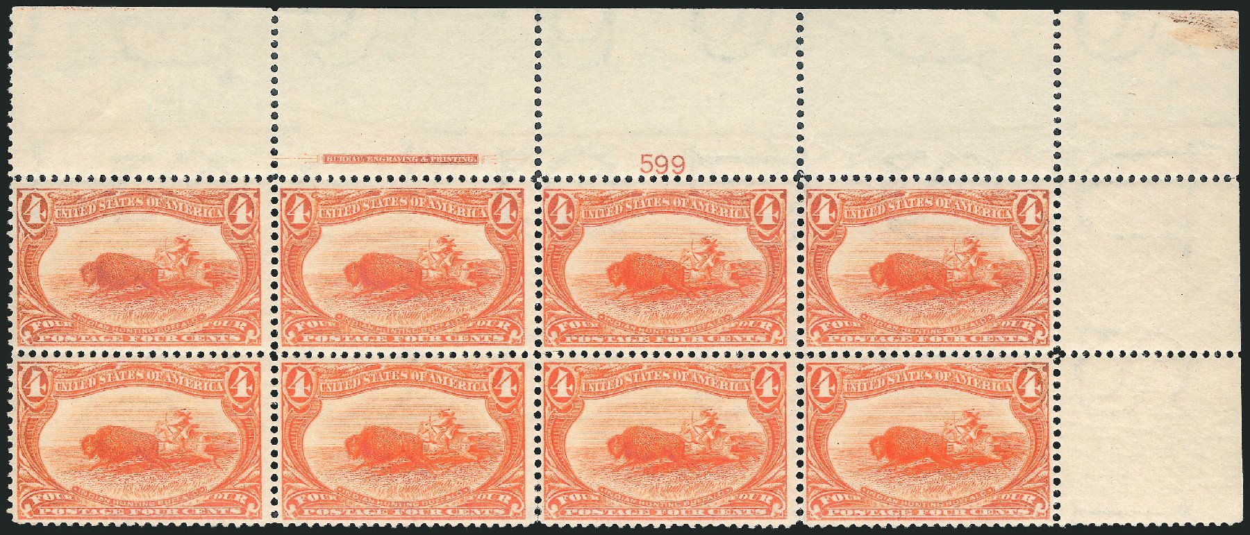US Stamp Prices Scott Cat. #287 - 1898 4c Trans Mississippi Exposition. Robert Siegel Auction Galleries, Nov 2014, Sale 1084, Lot 3657
