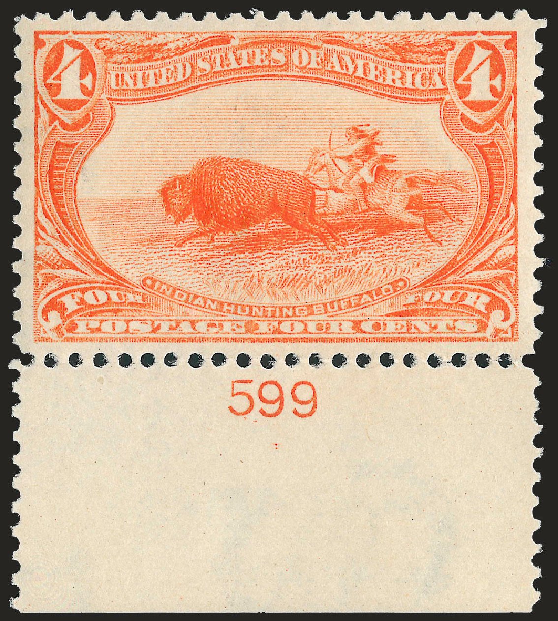 Values of US Stamps Scott Cat. 287: 1898 4c Trans Mississippi Exposition. Robert Siegel Auction Galleries, Jun 2009, Sale 975, Lot 1617
