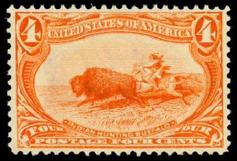 Values of US Stamp Scott Catalogue # 287: 4c 1898 Trans Mississippi Exposition. Daniel Kelleher Auctions, Sep 2013, Sale 639, Lot 3378