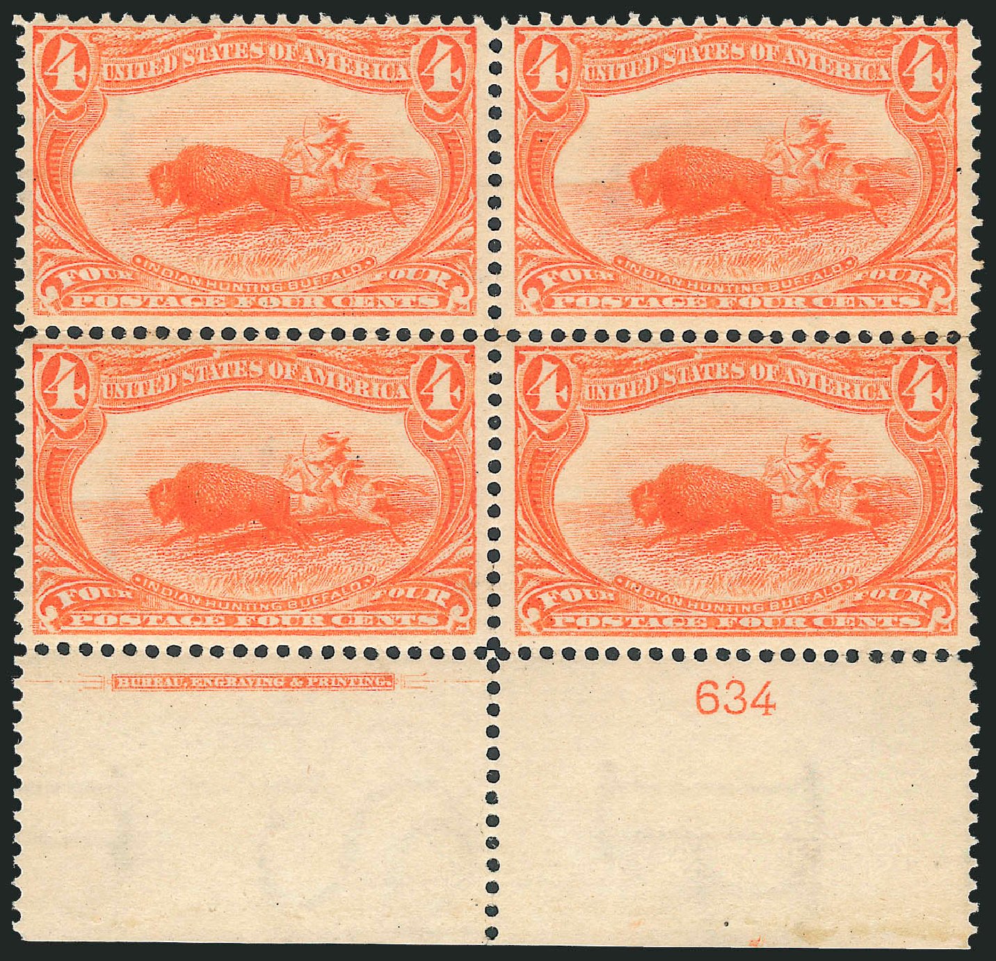 Costs of US Stamps Scott Cat. 287: 1898 4c Trans Mississippi Exposition. Robert Siegel Auction Galleries, Dec 2012, Sale 1037, Lot 1908