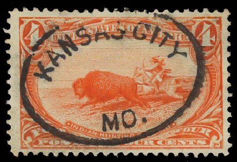 US Stamp Price Scott Catalogue 287: 1898 4c Trans Mississippi Exposition. Daniel Kelleher Auctions, Jan 2012, Sale 628, Lot 404