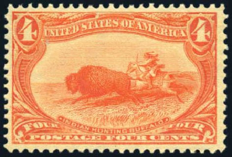 US Stamps Value Scott Catalog 287 - 1898 4c Trans Mississippi Exposition. Harmer-Schau Auction Galleries, Aug 2011, Sale 90, Lot 1425