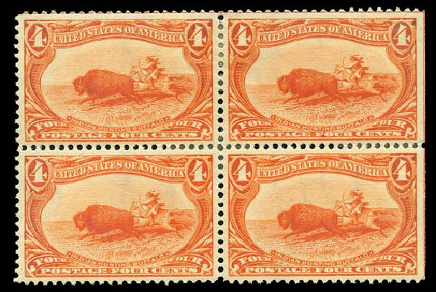 US Stamps Values Scott Catalog #287: 1898 4c Trans Mississippi Exposition. Matthew Bennett International, Mar 2012, Sale 344, Lot 4472