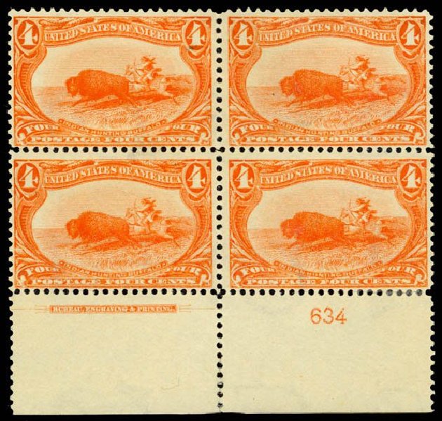 Prices of US Stamp Scott Catalog 287 - 4c 1898 Trans Mississippi Exposition. Daniel Kelleher Auctions, Oct 2014, Sale 660, Lot 2272