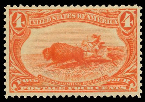 US Stamp Value Scott Cat. #287 - 1898 4c Trans Mississippi Exposition. Daniel Kelleher Auctions, Jan 2012, Sale 628, Lot 403