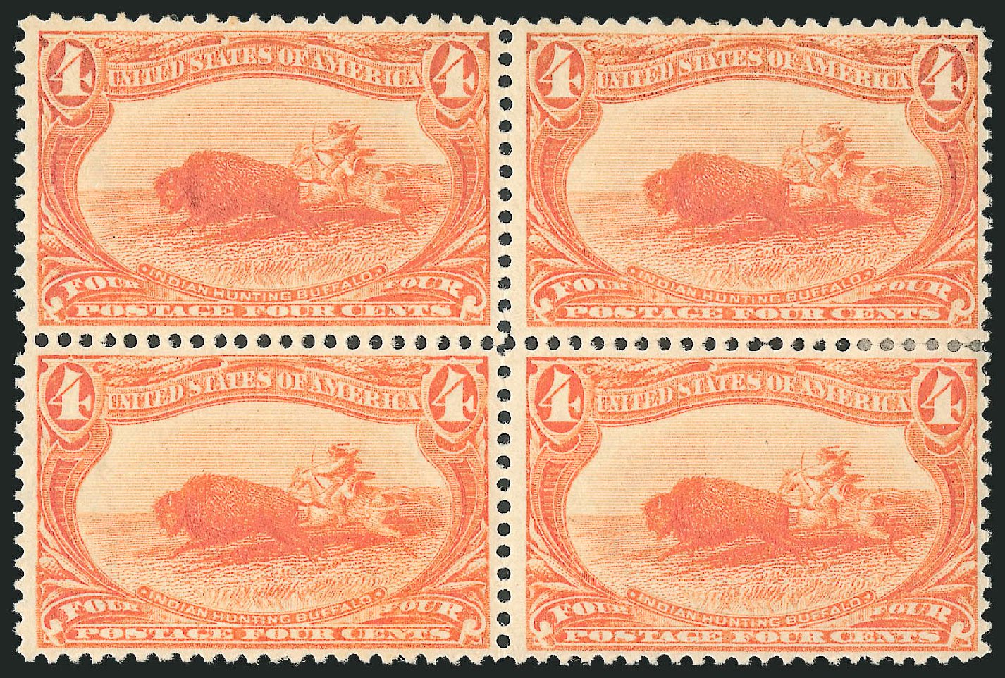 Values of US Stamp Scott Cat. # 287: 4c 1898 Trans Mississippi Exposition. Robert Siegel Auction Galleries, Oct 2010, Sale 997, Lot 5803
