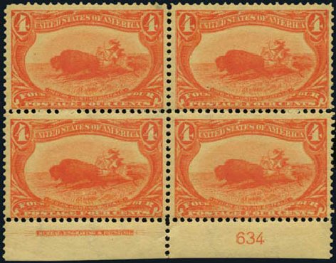 US Stamp Prices Scott Catalogue # 287: 4c 1898 Trans Mississippi Exposition. Harmer-Schau Auction Galleries, Oct 2011, Sale 91, Lot 246