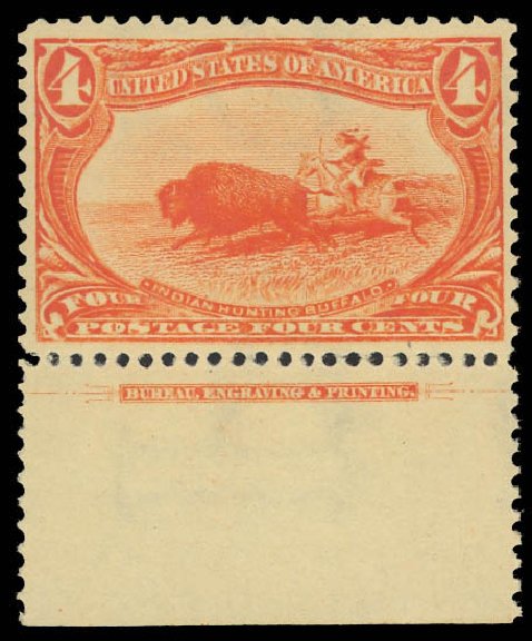 US Stamps Values Scott Catalog 287: 1898 4c Trans Mississippi Exposition. Daniel Kelleher Auctions, Jun 2012, Sale 630, Lot 1656