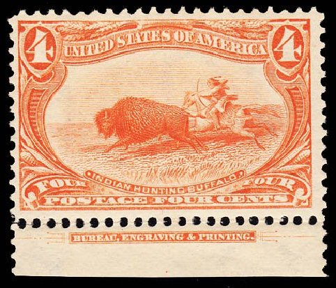 US Stamp Prices Scott # 287 - 1898 4c Trans Mississippi Exposition. Daniel Kelleher Auctions, May 2014, Sale 652, Lot 436