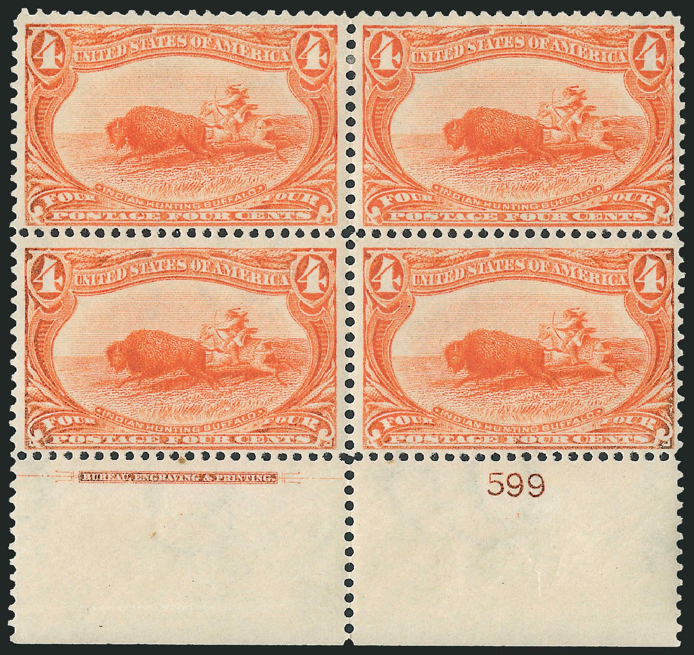 US Stamp Prices Scott Catalogue #287 - 4c 1898 Trans Mississippi Exposition. Robert Siegel Auction Galleries, Apr 2009, Sale 971, Lot 1216