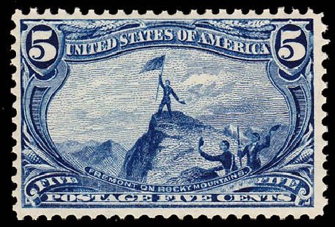 Costs of US Stamp Scott Catalogue 288 - 1898 5c Trans Mississippi Exposition. Daniel Kelleher Auctions, May 2014, Sale 652, Lot 437