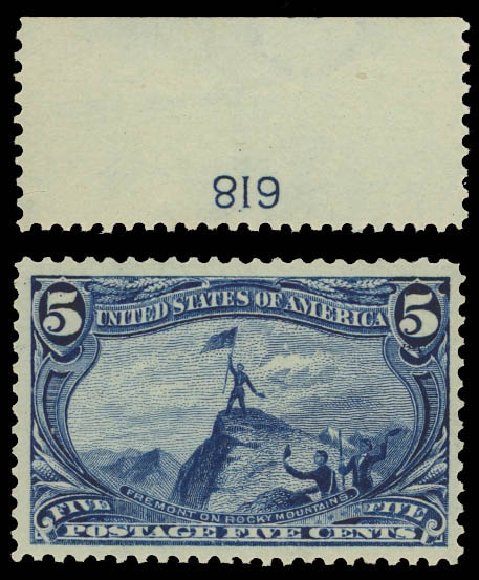 US Stamp Values Scott Cat. # 288: 5c 1898 Trans Mississippi Exposition. Daniel Kelleher Auctions, Jun 2012, Sale 630, Lot 1658
