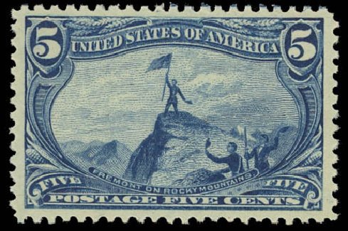 US Stamps Price Scott Cat. #288: 5c 1898 Trans Mississippi Exposition. Daniel Kelleher Auctions, Oct 2012, Sale 632, Lot 1198