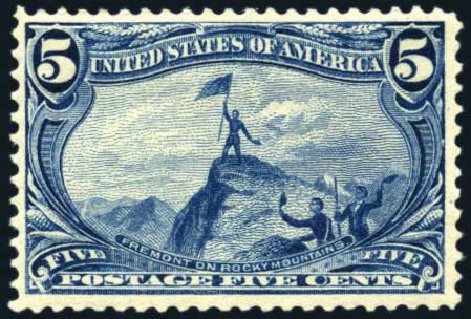 US Stamps Prices Scott # 288 - 5c 1898 Trans Mississippi Exposition. Harmer-Schau Auction Galleries, Feb 2010, Sale 84, Lot 1489