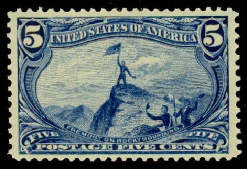 Cost of US Stamp Scott Catalog # 288: 1898 5c Trans Mississippi Exposition. Daniel Kelleher Auctions, Sep 2013, Sale 639, Lot 3379