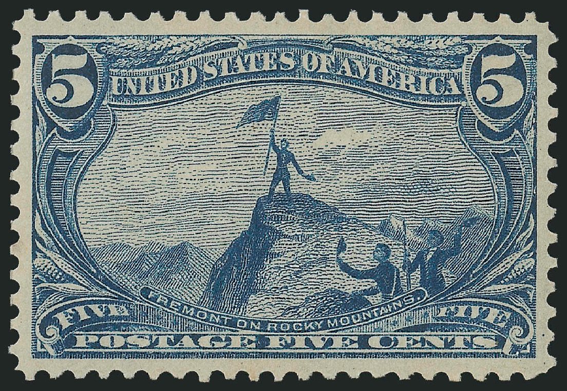 Values of US Stamp Scott Cat. #288: 5c 1898 Trans Mississippi Exposition. Robert Siegel Auction Galleries, Dec 2009, Sale 978, Lot 1089