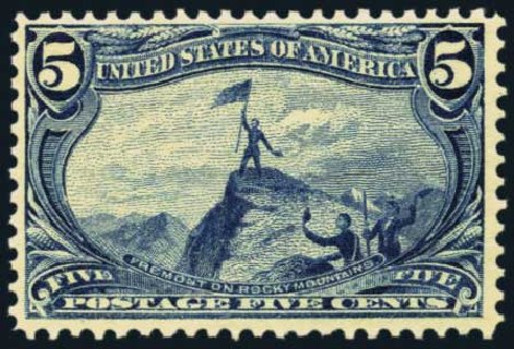 US Stamps Prices Scott Cat. 288: 5c 1898 Trans Mississippi Exposition. Harmer-Schau Auction Galleries, May 2012, Sale 93, Lot 320