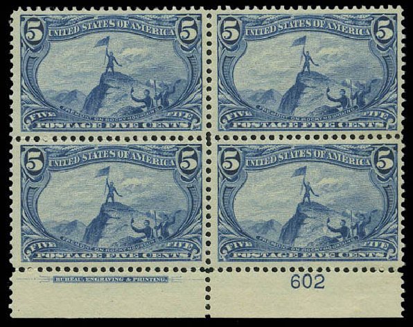 US Stamp Values Scott Catalog #288 - 5c 1898 Trans Mississippi Exposition. Matthew Bennett International, Sep 2010, Sale 333, Lot 3704