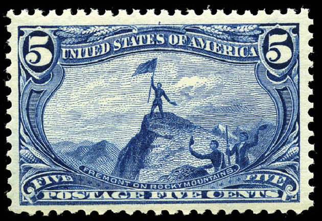 Cost of US Stamp Scott #288: 5c 1898 Trans Mississippi Exposition. Matthew Bennett International, Feb 2012, Sale 340, Lot 364