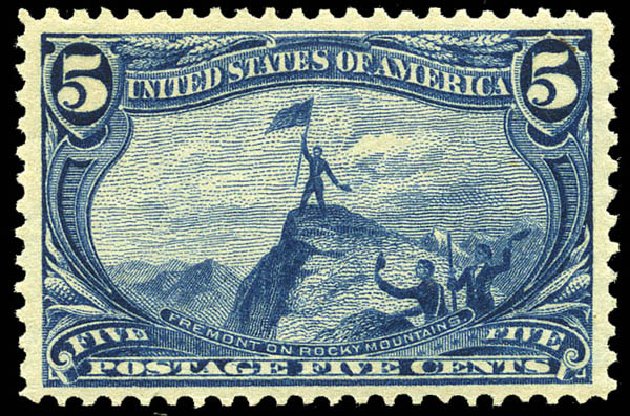 US Stamp Values Scott Cat. #288 - 5c 1898 Trans Mississippi Exposition. Matthew Bennett International, May 2014, Sale 350, Lot 414