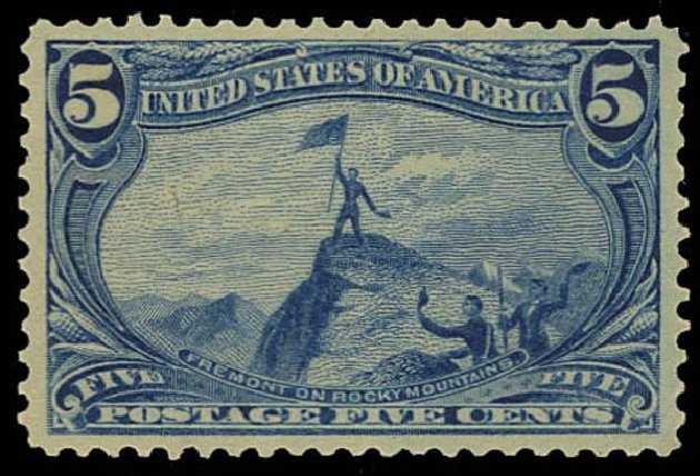 US Stamps Prices Scott Cat. #288 - 5c 1898 Trans Mississippi Exposition. Daniel Kelleher Auctions, Oct 2011, Sale 626, Lot 275