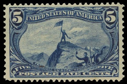 Value of US Stamps Scott Catalogue #288: 5c 1898 Trans Mississippi Exposition. Daniel Kelleher Auctions, Jan 2012, Sale 628, Lot 405