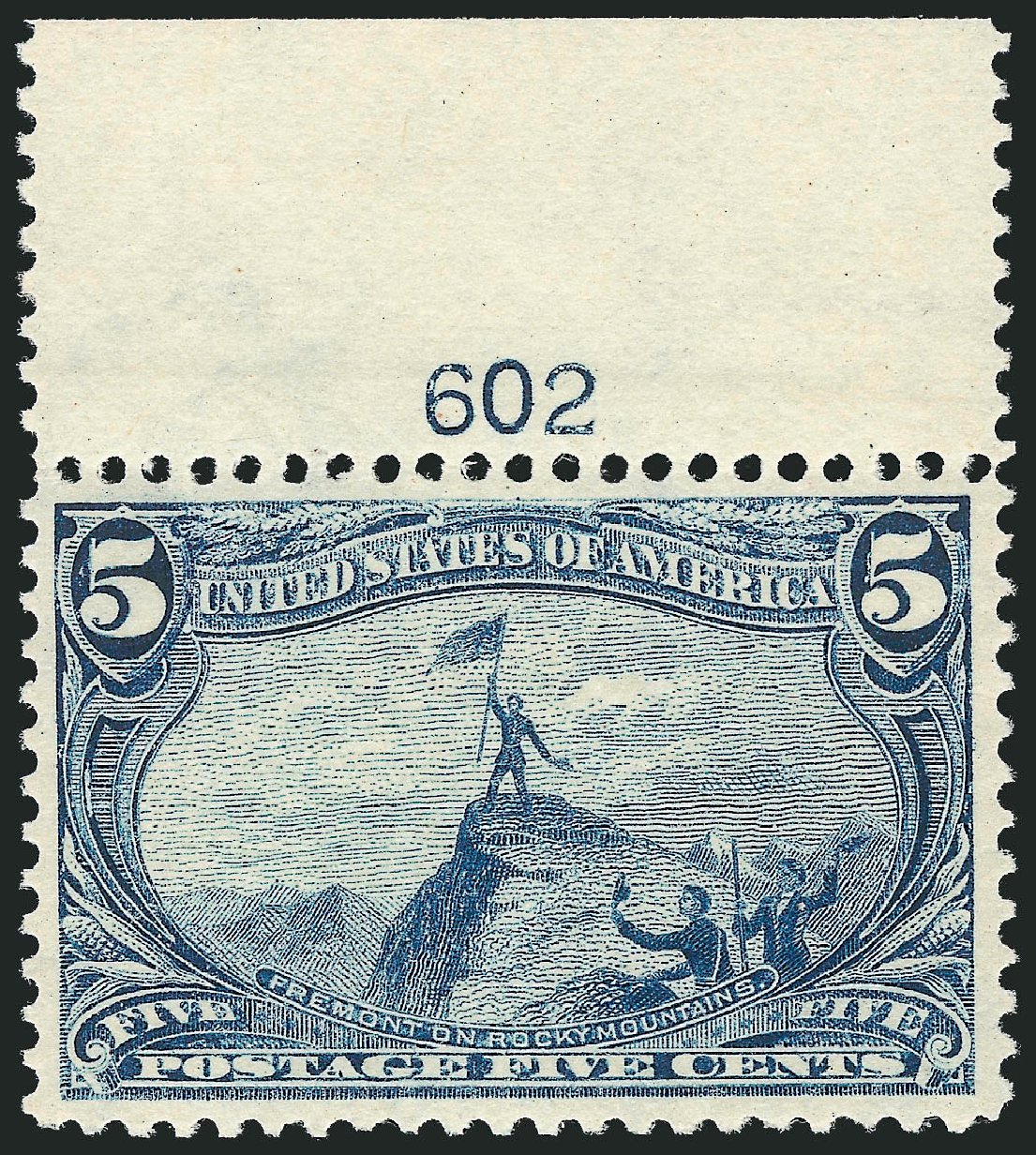 Values of US Stamp Scott Catalog 288: 1898 5c Trans Mississippi Exposition. Robert Siegel Auction Galleries, Oct 2012, Sale 1033, Lot 4162