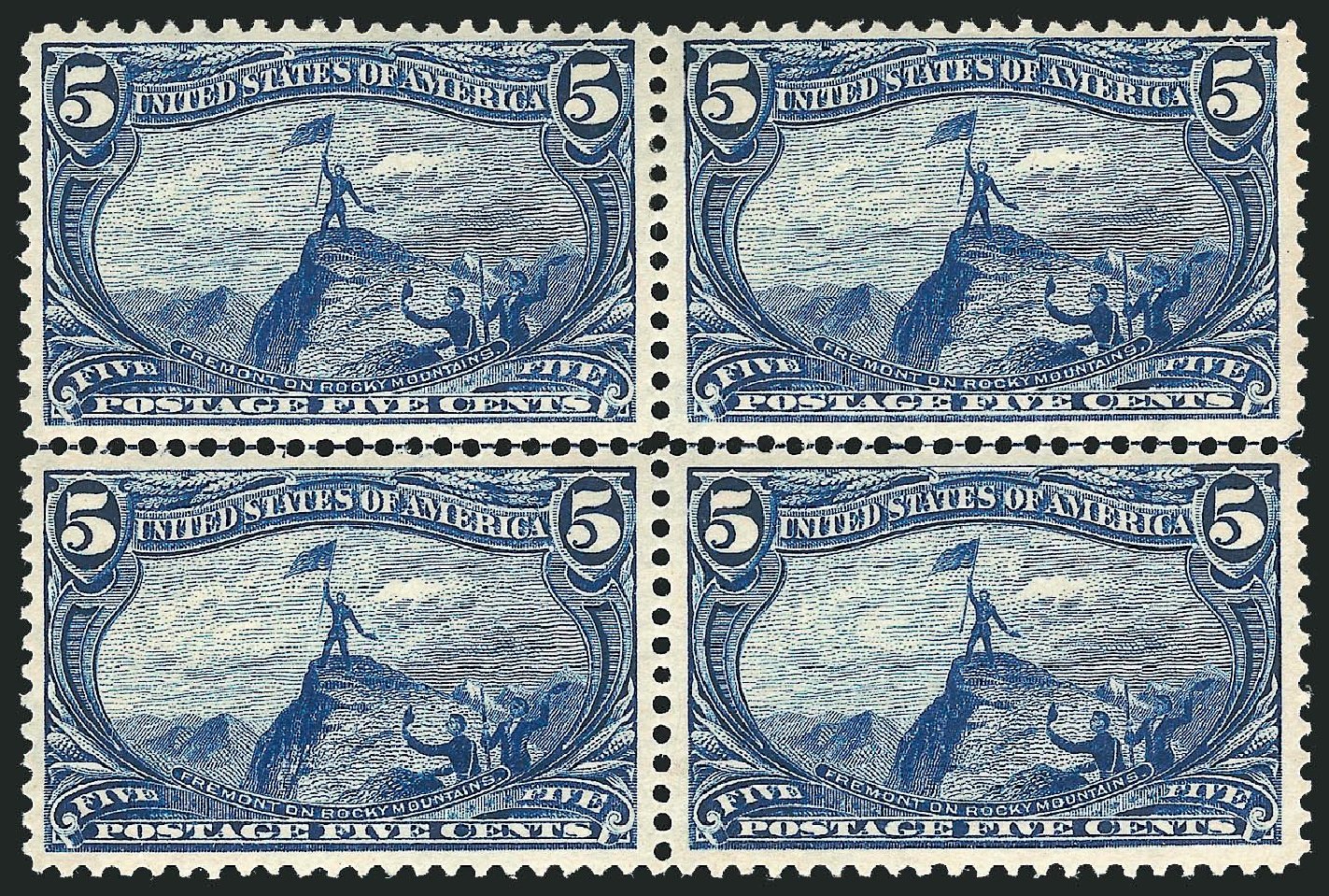 Cost of US Stamps Scott Catalogue 288: 5c 1898 Trans Mississippi Exposition. Robert Siegel Auction Galleries, Apr 2014, Sale 1068, Lot 202