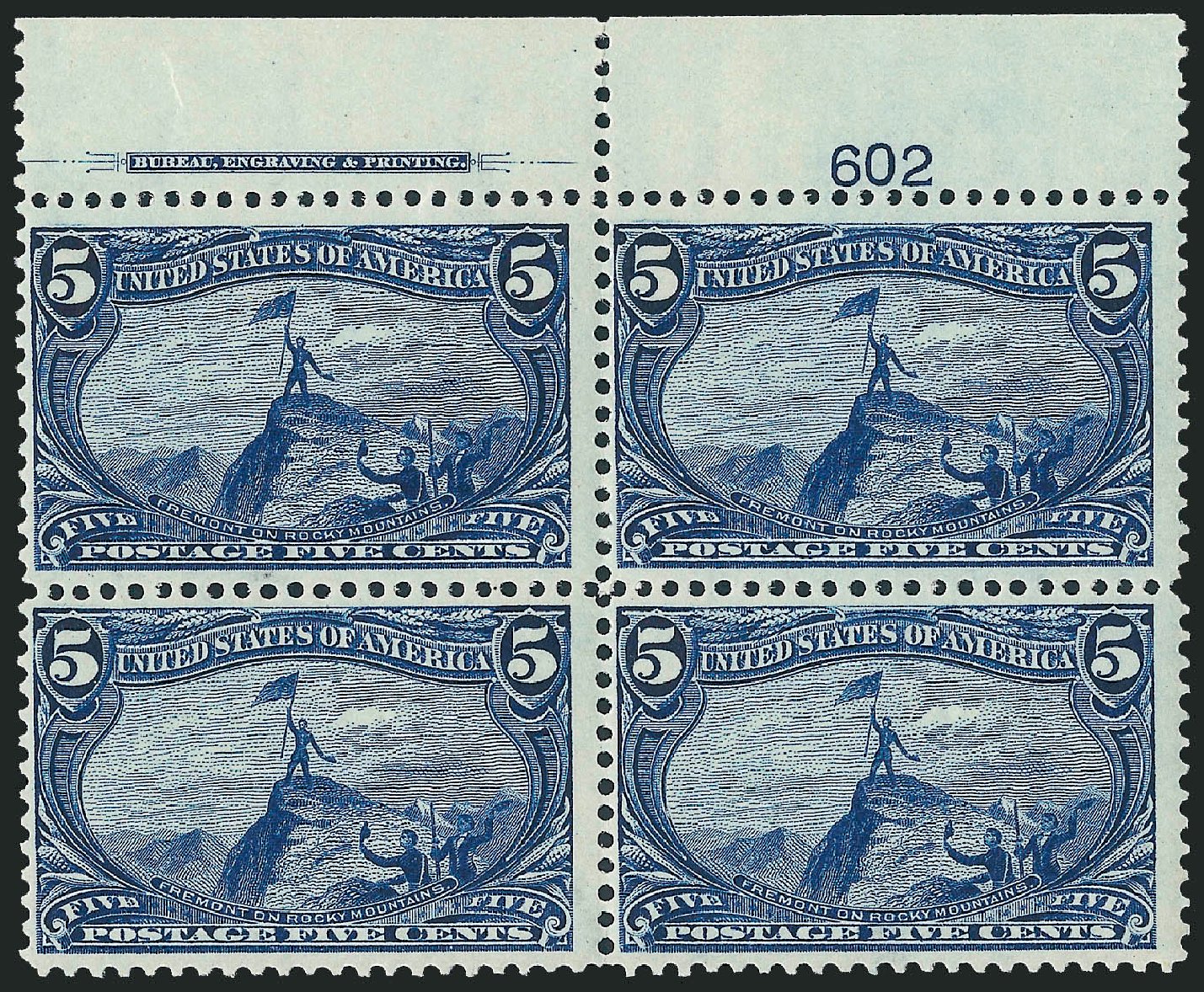 Value of US Stamp Scott # 288 - 1898 5c Trans Mississippi Exposition. Robert Siegel Auction Galleries, Apr 2009, Sale 971, Lot 1223