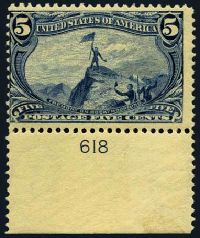 Cost of US Stamps Scott Cat. 288: 5c 1898 Trans Mississippi Exposition. Harmer-Schau Auction Galleries, Oct 2012, Sale 95, Lot 226