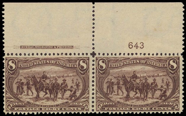US Stamps Prices Scott Catalog # 289 - 1898 8c Trans Mississippi Exposition. Daniel Kelleher Auctions, Apr 2012, Sale 629, Lot 267