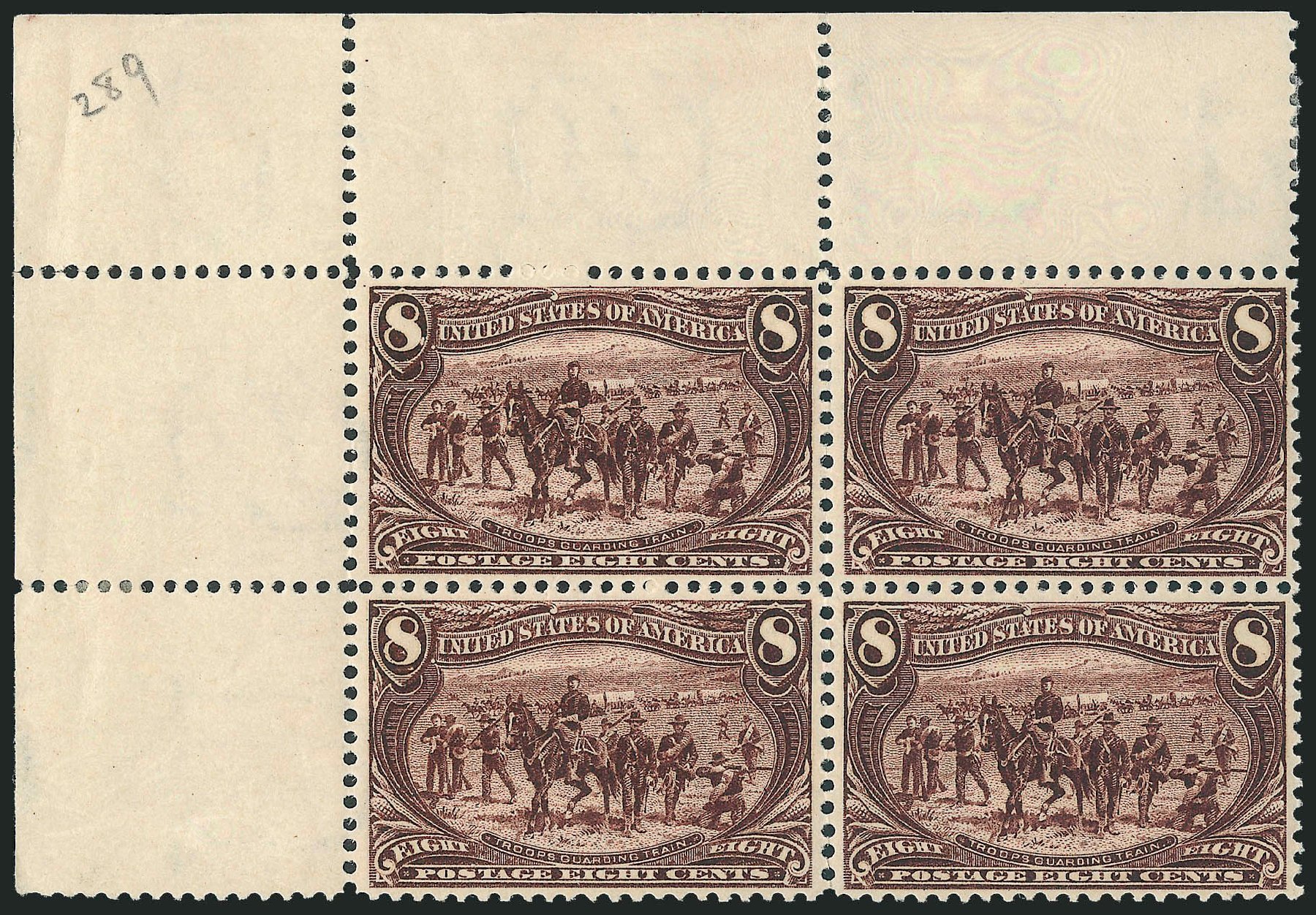 Value of US Stamps Scott Cat. #289: 1898 8c Trans Mississippi Exposition. Robert Siegel Auction Galleries, Nov 2013, Sale 1056, Lot 357