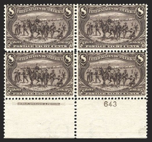 US Stamps Values Scott Cat. 289 - 8c 1898 Trans Mississippi Exposition. Spink Shreves Galleries, Mar 2013, Sale 142, Lot 277