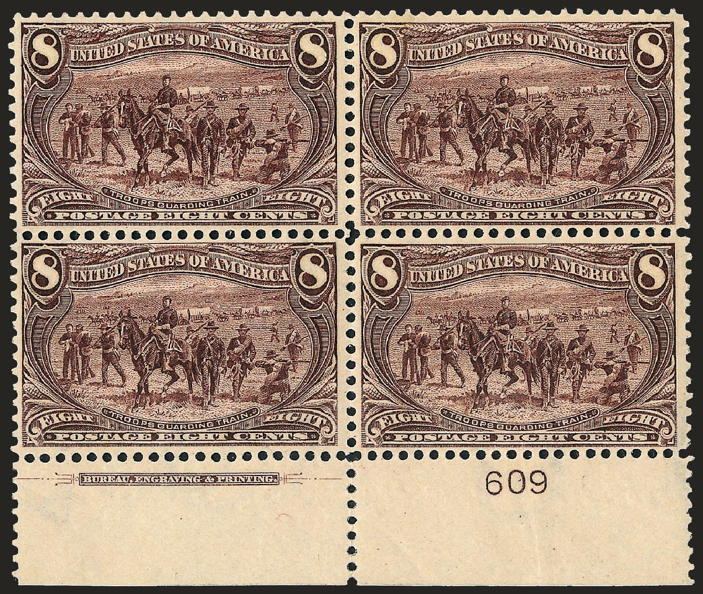 Values of US Stamp Scott Catalogue 289 - 8c 1898 Trans Mississippi Exposition. Robert Siegel Auction Galleries, Oct 2008, Sale 963, Lot 909
