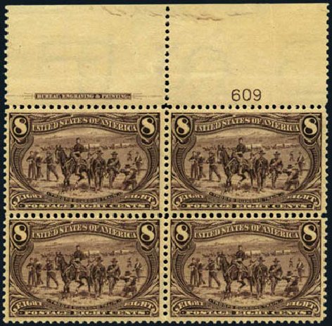 Prices of US Stamps Scott Catalog 289 - 1898 8c Trans Mississippi Exposition. Harmer-Schau Auction Galleries, Aug 2012, Sale 94, Lot 1420