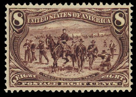 Values of US Stamp Scott Catalogue # 289 - 8c 1898 Trans Mississippi Exposition. Daniel Kelleher Auctions, Jun 2012, Sale 630, Lot 1660
