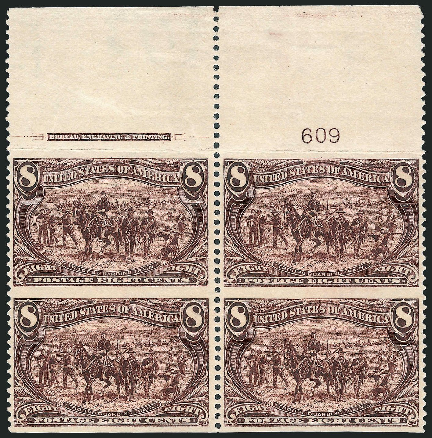US Stamps Prices Scott Catalogue 289 - 8c 1898 Trans Mississippi Exposition. Robert Siegel Auction Galleries, Nov 2013, Sale 1056, Lot 330