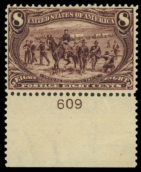 US Stamp Values Scott Catalogue 289: 1898 8c Trans Mississippi Exposition. Daniel Kelleher Auctions, Sep 2013, Sale 639, Lot 3381