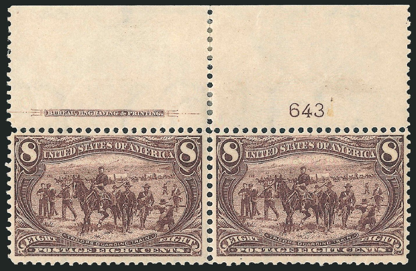 US Stamp Values Scott Catalogue # 289 - 1898 8c Trans Mississippi Exposition. Robert Siegel Auction Galleries, Nov 2013, Sale 1056, Lot 341