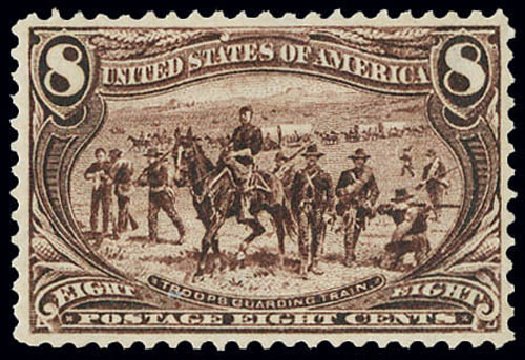 Values of US Stamps Scott Catalogue #289: 1898 8c Trans Mississippi Exposition. Matthew Bennett International, Jun 2008, Sale 328, Lot 814
