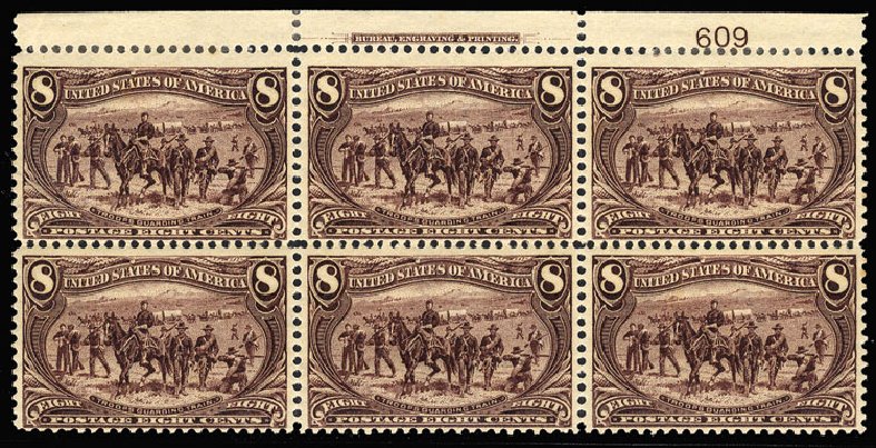 Value of US Stamps Scott Catalogue #289 - 8c 1898 Trans Mississippi Exposition. Cherrystone Auctions, Nov 2010, Sale 201011, Lot 144